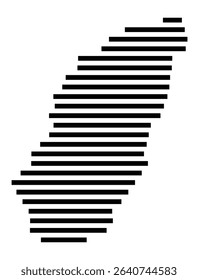 Symbol Map of the city Puchheim (Bayern, Germany) showing the area of the city with just a few black horizontal lines