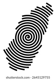 Symbol Map of the city Puchheim (Bayern, Germany) showing the city with a black spiral line