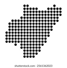 Symbol Map of the City Purmerend (Netherlands) showing the city with a pattern of just a few black dots