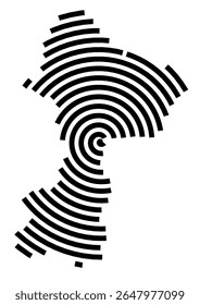 Symbol Map of the city Quedlinburg (Sachsen-Anhalt, Germany) showing the city with a black spiral line