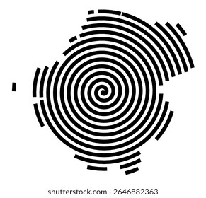 Symbol Map of the city Querfurt (Sachsen-Anhalt, Germany) showing the city with a black spiral line