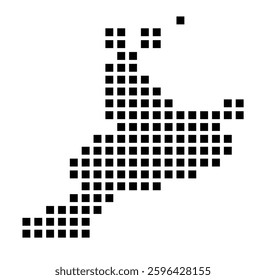 Symbol Map of the City Quincy (Massachusetts) showing the city with a pattern of just a few black squares