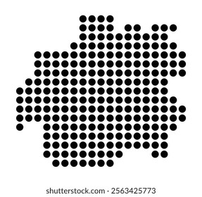 Symbol Map of the City Raciborz (Poland) showing the city with a pattern of just a few black dots