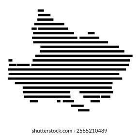 Symbol Map of the City Radolfzell am Bodensee (Germany) showing the city with just a few black horizontal lines