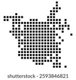 Symbol Map of the City Raleigh (North Carolina) showing the city with a pattern of just a few black squares