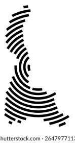 Symbol Map of the city Ratzeburg (Schleswig-Holstein, Germany) showing the city with a black spiral line