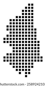 Symbol Map of the City Ravenna (Italy) showing the city with a pattern of just a few black squares