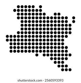 Symbol Map of the City Ravensburg (Germany) showing the city with a pattern of just a few black dots