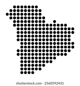 Symbol Map of the City Recklinghausen (Germany) showing the city with a pattern of just a few black dots