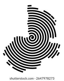 Symbol Map of the city Rehburg-Loccum (Niedersachsen, Germany) showing the city with a black spiral line