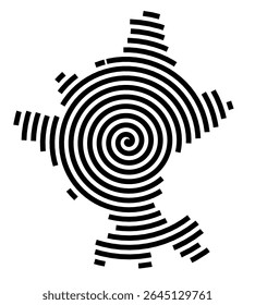 Symbol Map of the city Reichenbach im Vogtland (Sachsen, Germany) showing the city with a black spiral line