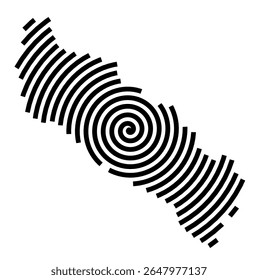 Symbol Map of the city Rellingen (Schleswig-Holstein, Germany) showing the city with a black spiral line