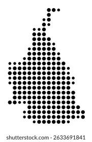 Symbol Map of the city Remchingen (Baden-Württemberg, Germany) showing the city with a pattern of just a few black dots