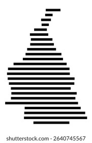 Symbol Map of the city Remchingen (Baden-Württemberg, Germany) showing the area of the city with just a few black horizontal lines