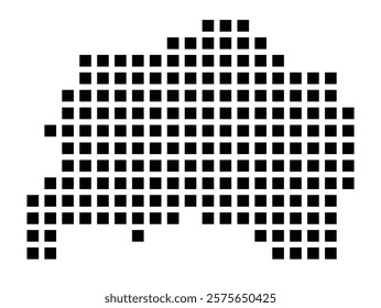 Symbol Map of the City Remscheid (Germany) showing the city with a pattern of just a few black squares