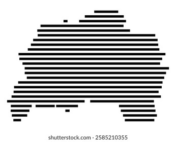 Symbol Map of the City Remscheid (Germany) showing the city with just a few black horizontal lines