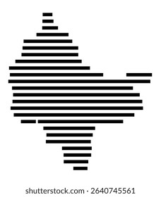 Symbol Map of the city Remshalden (Baden-Württemberg, Germany) showing the area of the city with just a few black horizontal lines