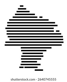 Symbol Map of the city Renningen (Baden-Württemberg, Germany) showing the area of the city with just a few black horizontal lines
