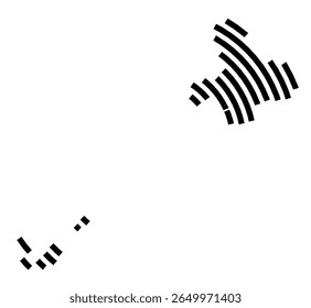 Symbol Map of the city Grünstadt (Rheinland-Pfalz, Germany) showing the city with a black spiral line