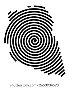 Symbol Map of the city Haßloch (Rheinland-Pfalz, Germany) showing the city with a black spiral line