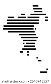 Symbol Map of the city Riedlingen (Baden-Württemberg, Germany) showing the area of the city with just a few black horizontal lines