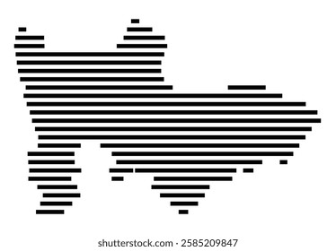 Symbol Map of the City Riesa (Germany) showing the city with just a few black horizontal lines