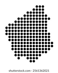 Symbol Map of the City Rijswijk (Netherlands) showing the city with a pattern of just a few black dots