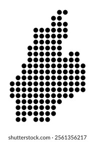 Symbol Map of the City Rivas-Vaciamadrid (Spain) showing the city with a pattern of just a few black dots