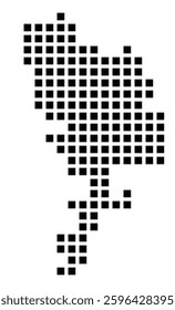 Symbol Map of the City Rochester (Minnesota) showing the city with a pattern of just a few black squares