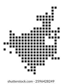 Symbol Map of the City Rocky Mount (North Carolina) showing the city with a pattern of just a few black squares