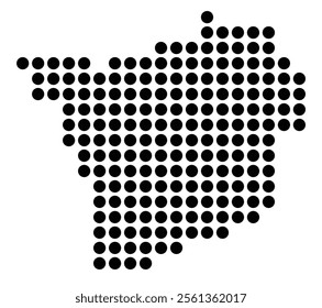 Symbol Map of the City Roosendaal (Netherlands) showing the city with a pattern of just a few black dots