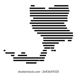 Mapa de símbolos da cidade Rosdorf (Niedersachsen, Alemanha) mostrando a área da cidade com apenas algumas linhas horizontais pretas