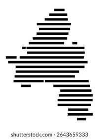 Symbol Map of the city Rosengarten (Niedersachsen, Germany) showing the area of the city with just a few black horizontal lines