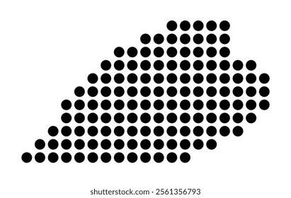 Symbol Map of the City Roskilde Sondre (Denmark) showing the city with a pattern of just a few black dots