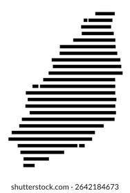 Symbol Map of the city Rotenburg a.d.Fulda (Hessen, Germany) showing the area of the city with just a few black horizontal lines