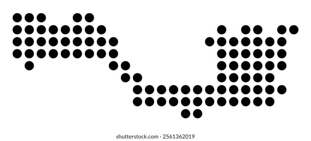 Symbol Map of the City Rotterdam (Netherlands) showing the city with a pattern of just a few black dots