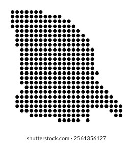 Symbol Map of the City Rovaniemi (Finland) showing the city with a pattern of just a few black dots