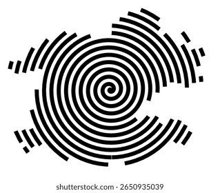Symbol Map of the city Rudersberg (Baden-Württemberg, Germany) showing the city with a black spiral line