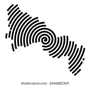 Symbol Map of the city Gräfenhainichen (Sachsen-Anhalt, Germany) showing the city with a black spiral line