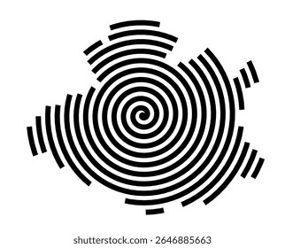 Symbol Map of the city Möckern (Sachsen-Anhalt, Germany) showing the city with a black spiral line