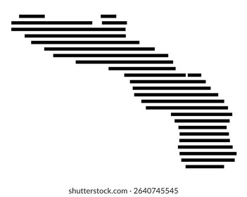 Symbol Map of the city Sachsenheim (Baden-Württemberg, Germany) showing the area of the city with just a few black horizontal lines