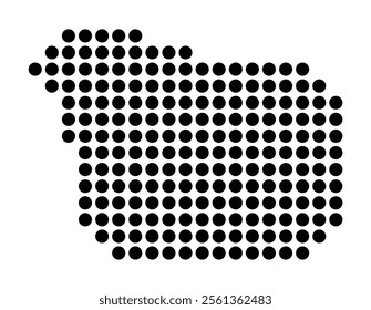 Symbol Map of the City Saint-Maur-des-Fosses (France) showing the city with a pattern of just a few black dots