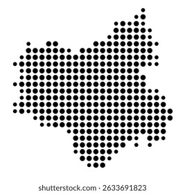 Symbol Map of the city Salem (Baden-Württemberg, Germany) showing the city with a pattern of just a few black dots
