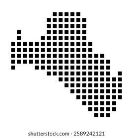 Symbol Map of the City Salerno (Italy) showing the city with a pattern of just a few black squares