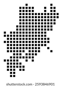 Symbol Map of the City San Angelo (Texas) showing the city with a pattern of just a few black squares