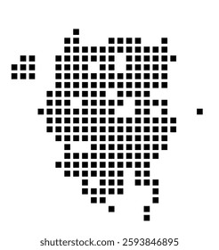 Symbol Map of the City San Antonio (Texas) showing the city with a pattern of just a few black squares