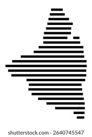 Symbol Map of the city Sandhausen (Baden-Württemberg, Germany) showing the area of the city with just a few black horizontal lines