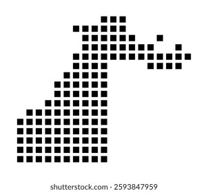 Symbol Map of the City Sandy Springs (Georgia) showing the city with a pattern of just a few black squares