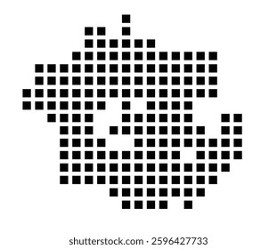 Symbol Map of the City Sandy (Utah) showing the city with a pattern of just a few black squares