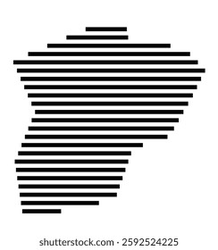 Symbol Map of the City Sankt Johannes (Denmark) showing the city with a few black horizontal lines